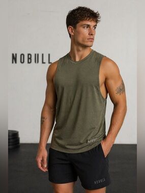 NOBULL Olive Green Performance Tank Top – Size S